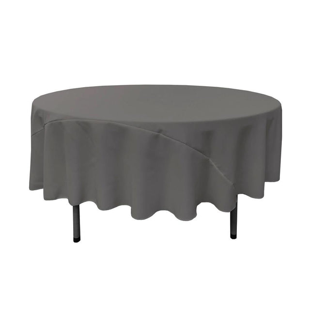 90″ Charcoal Polyester Round Tablecloth