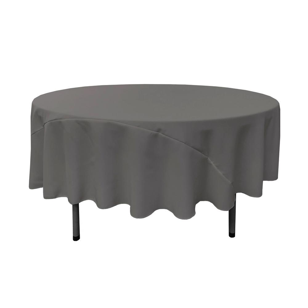 90″ Charcoal Polyester Round Tablecloth