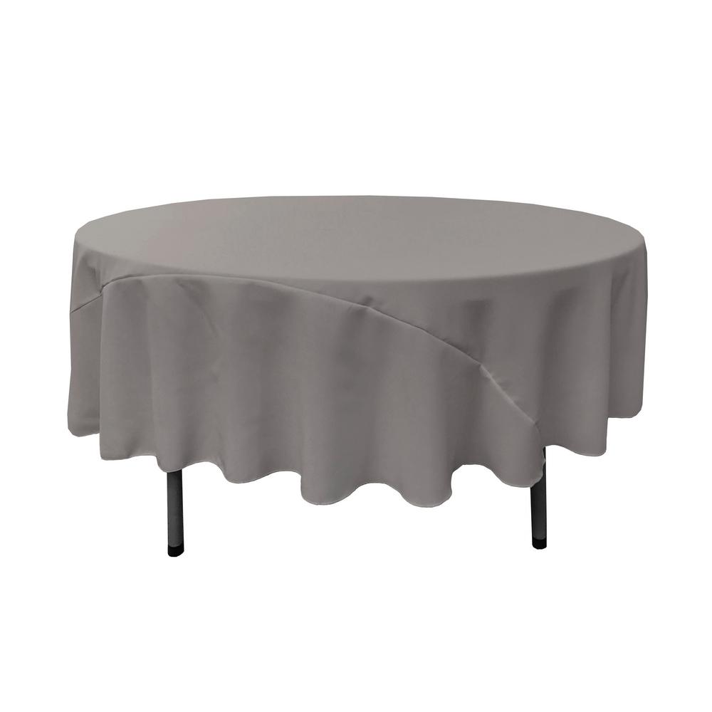 90″ Dark Grey Polyester Round Tablecloth