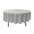90″ Light Grey Polyester Round Tablecloth