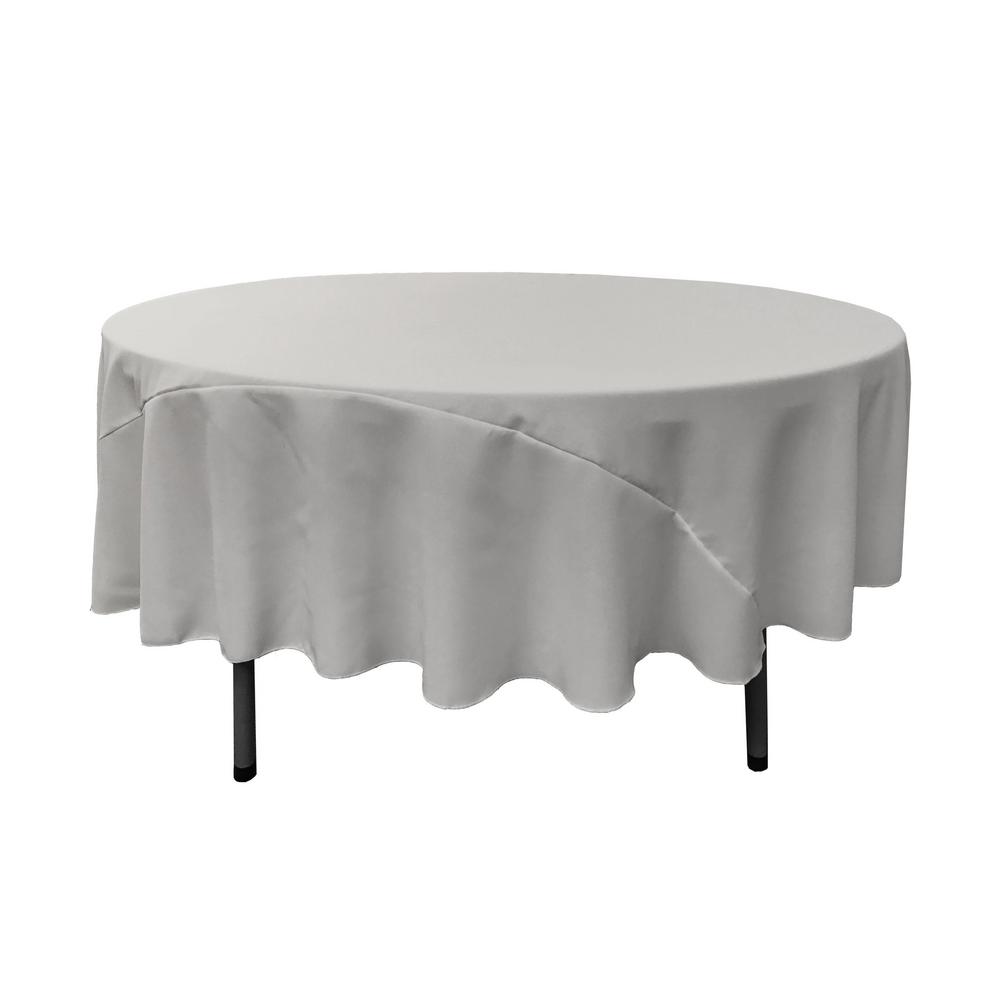 90″ Light Grey Polyester Round Tablecloth