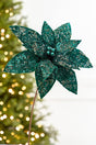 19" x 14" Emerald Green Poinsettia Stem