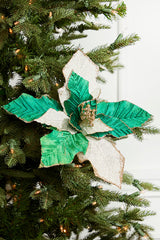 19" x 12" Green Champagne Poinsettia Stem