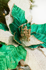 19" x 12" Green Champagne Poinsettia Stem