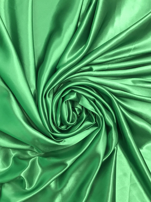 Kelly Green Polyester Satin Fabric - Kelly Green, Satin, 58"-60" Width (1 Yard)