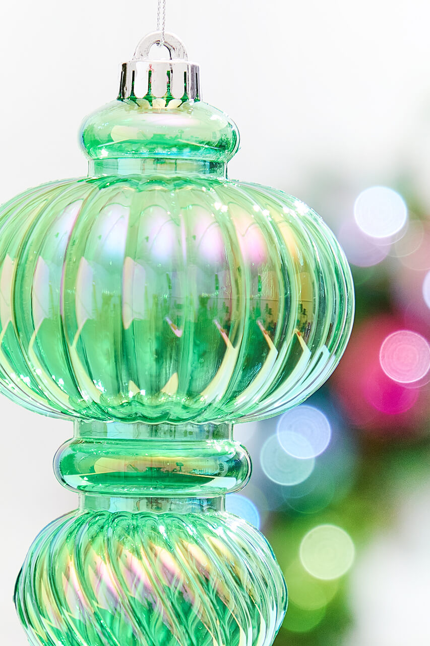 10" Green Iridescent Chandelier Ornament