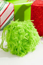 3" Lime Green Furry Fabric Ball Ornament