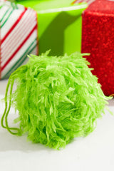 3" Lime Green Furry Fabric Ball Ornament