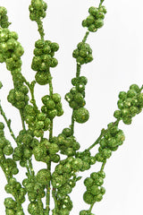 26" Green Glitter Berries Spray