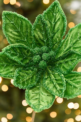 20" x 9.5" Bright Green Poinsettia Stem