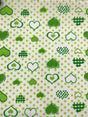 Green Hearts Poly Cotton Fabric - Green Hearts Print, 59/60" Width (1 Yard)