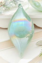 4" Mint Iridescent Blown Glass Ornament