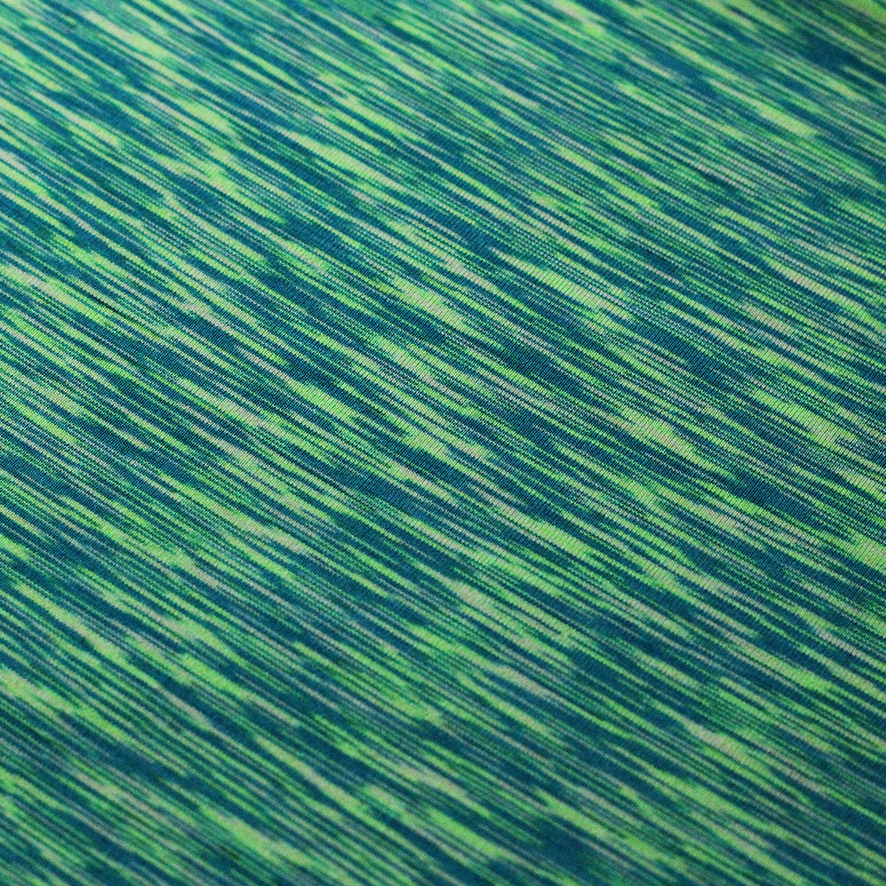 Space Dye Jersey Polyester Spandex Fabric - Multi-Color Space-Dye Stripes, 58/60" Width (1 Yard)