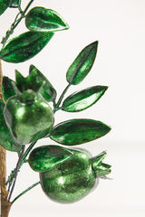 26" Dark Green Metallic Pomegranate Stem