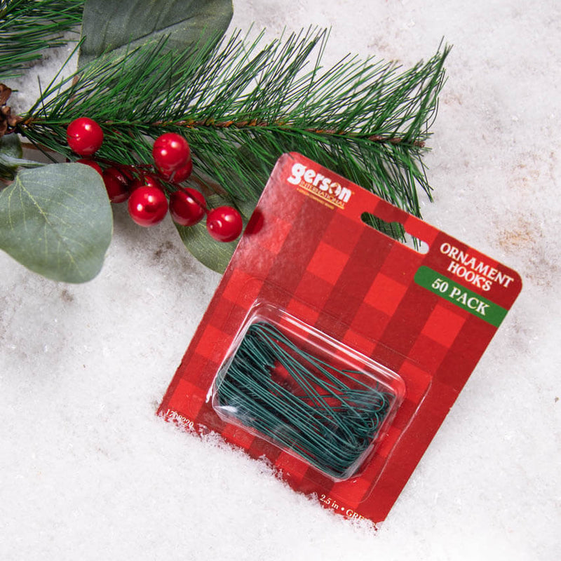Green Ornament Hooks 2.5 Inch Pack of 50 Christmas Tree Hangers