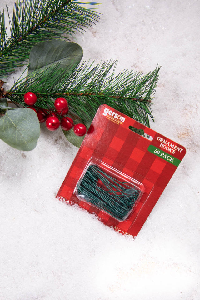 Green Ornament Hooks - Pack of 50