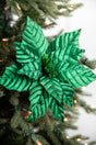 22” Pressed Poinsettia Stem - Green