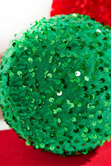 6" Sequin Ball Ornament - Green