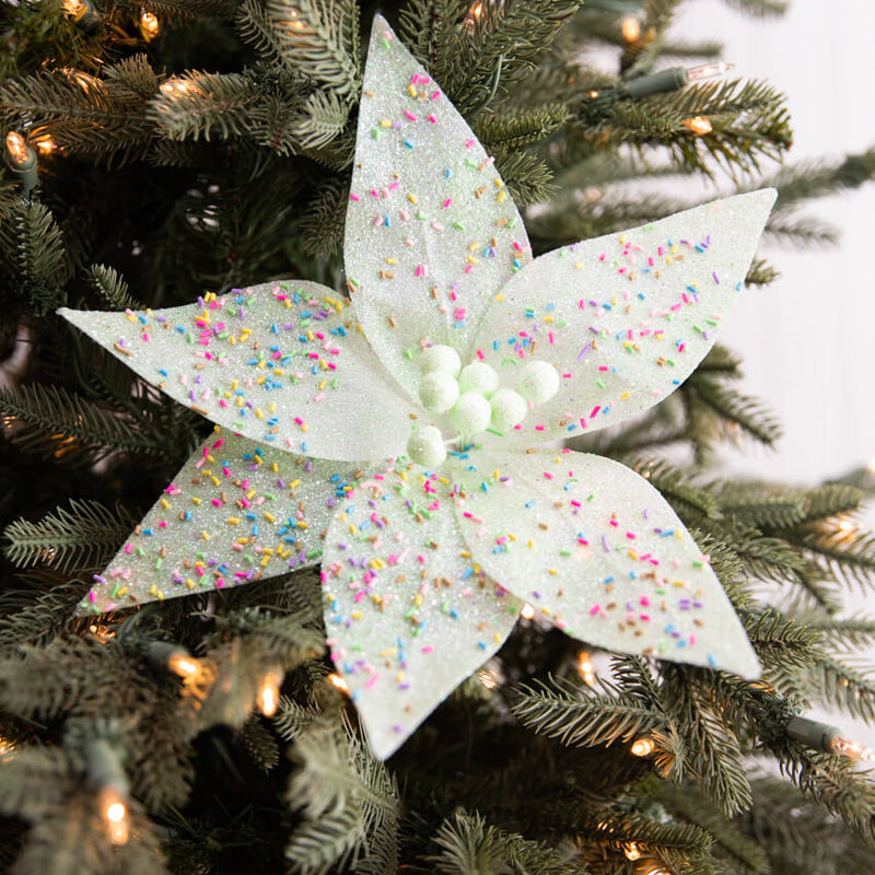 24” x 12" Green Sprinkles Candy Poinsettia Stem