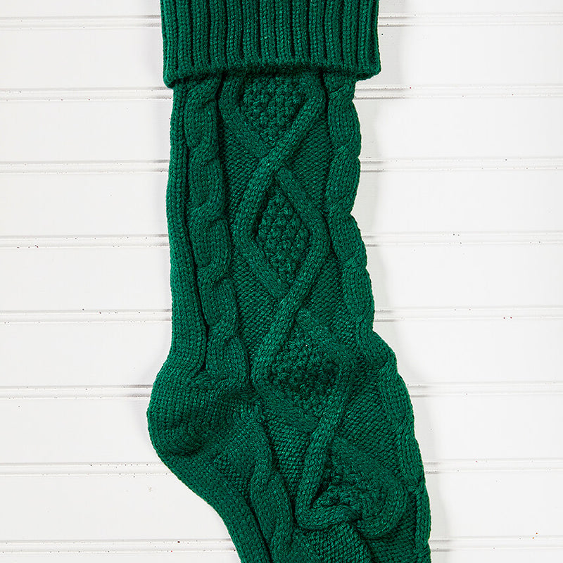 Knitted Christmas Stockings - Green