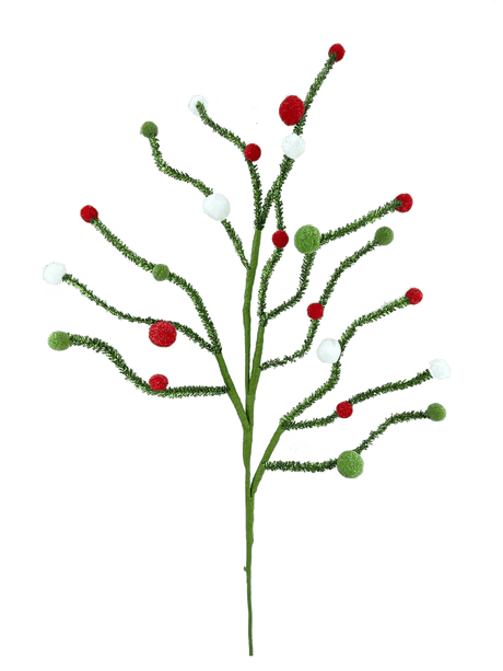 31 Inch Felt Ball Twig Spray