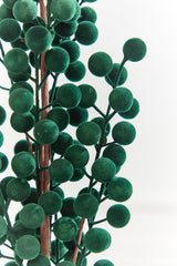 33" Dark Green Flocked Berry Spray