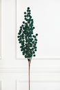 33" Dark Green Flocked Berry Spray