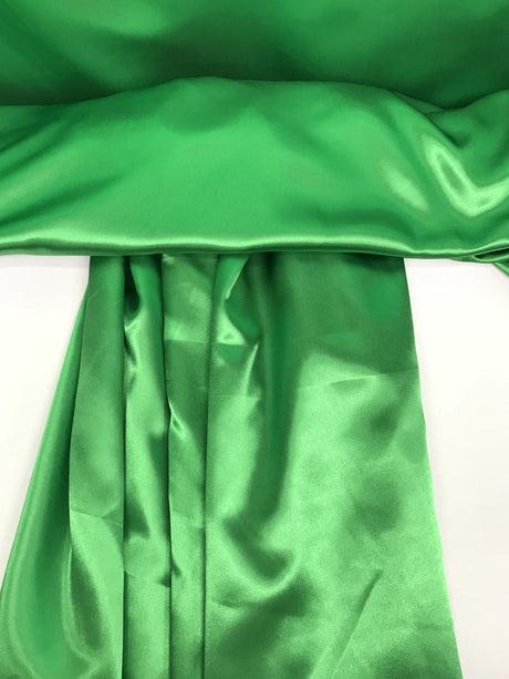 Kelly Green Polyester Satin Fabric - Kelly Green, Satin, 58"-60" Width (1 Yard)