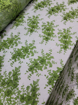 3D Floral Lace Olive Green Embroidered Mesh Fabric