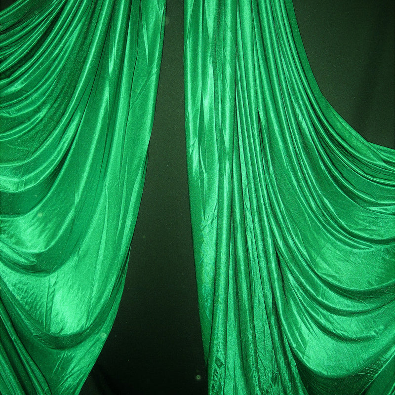 1 Yard Low Stretch Kelly Green Polyester Fabric For Aerial Silks Backdrops Crafts 108/120 Inch Wide