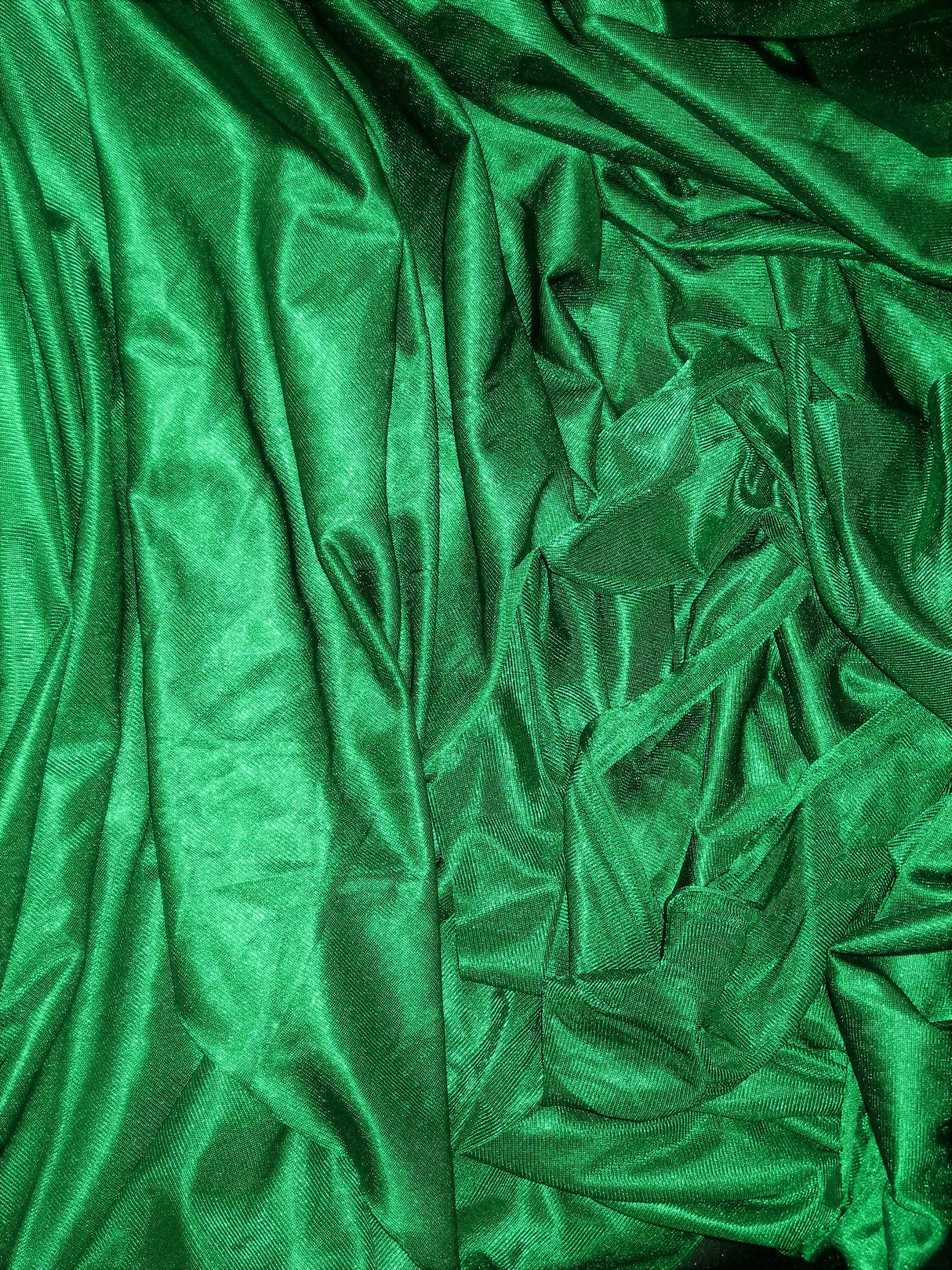Low Stretch Kelly Green Polyester Fabric - Kelly Green, 108"-120" Width (1 Yard)
