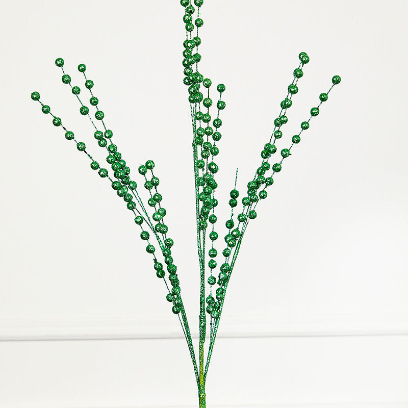 Green Glitter Ball Spray 33 Inch Mica Christmas Tree Decor