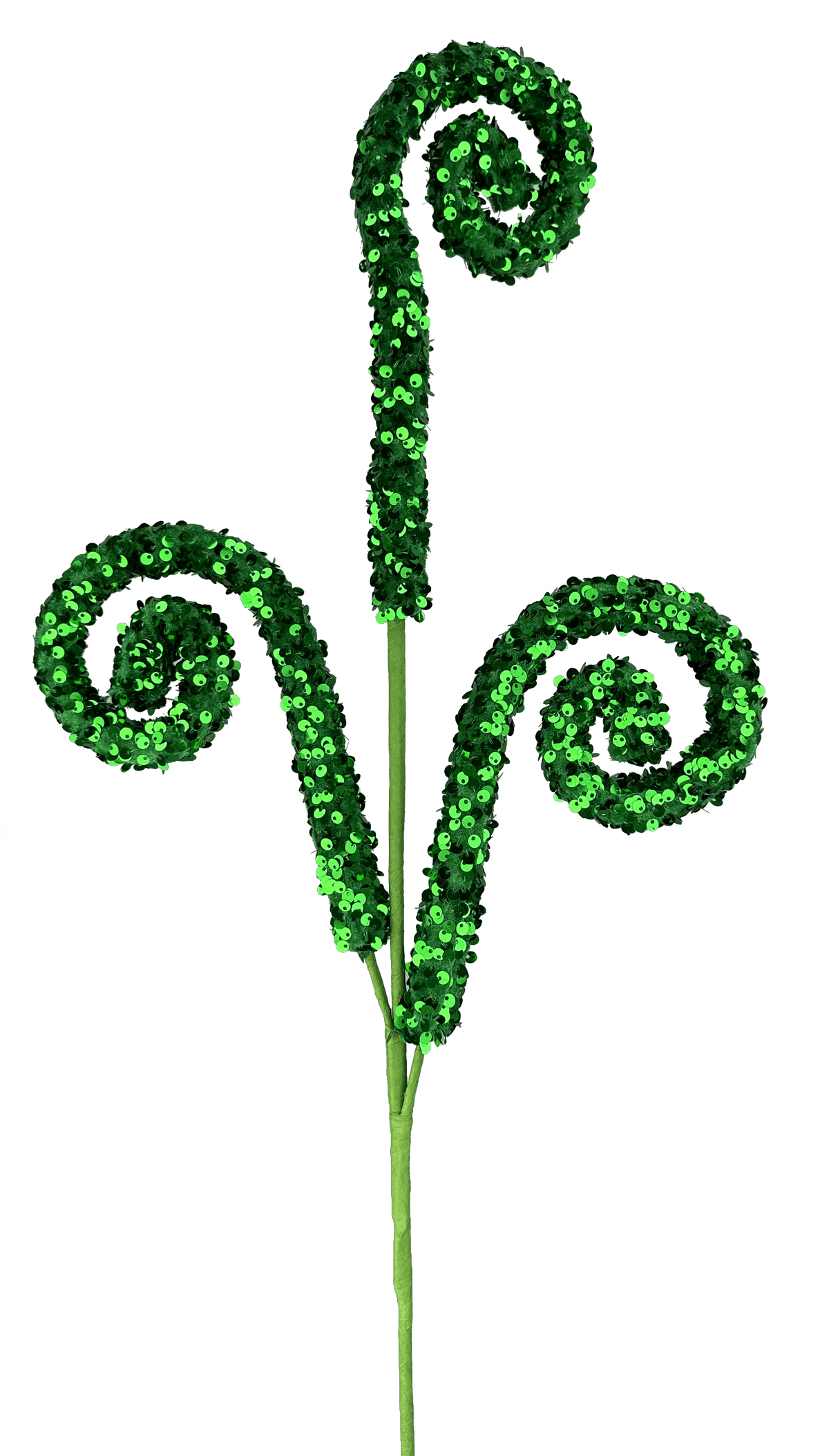 28" Green Sequin Curly Spray