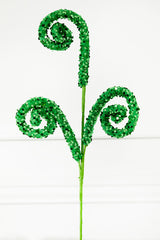 28" Green Sequin Curly Spray