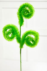 28" Green Furry Curly Spray