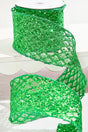 4" x 10 Yard Green Mesh Wired Ribbon