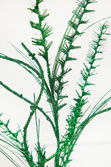 35" Glitter/Mica Mini Leaf/Grass Spray - Green
