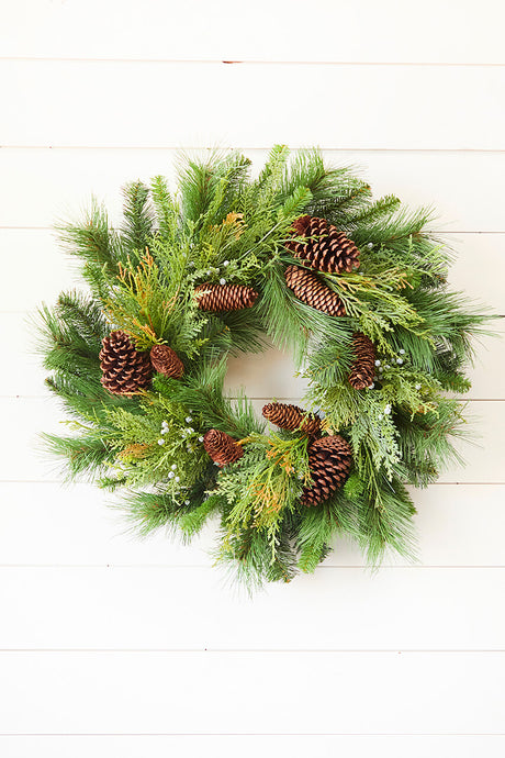 24" Mixed Pine Wreath