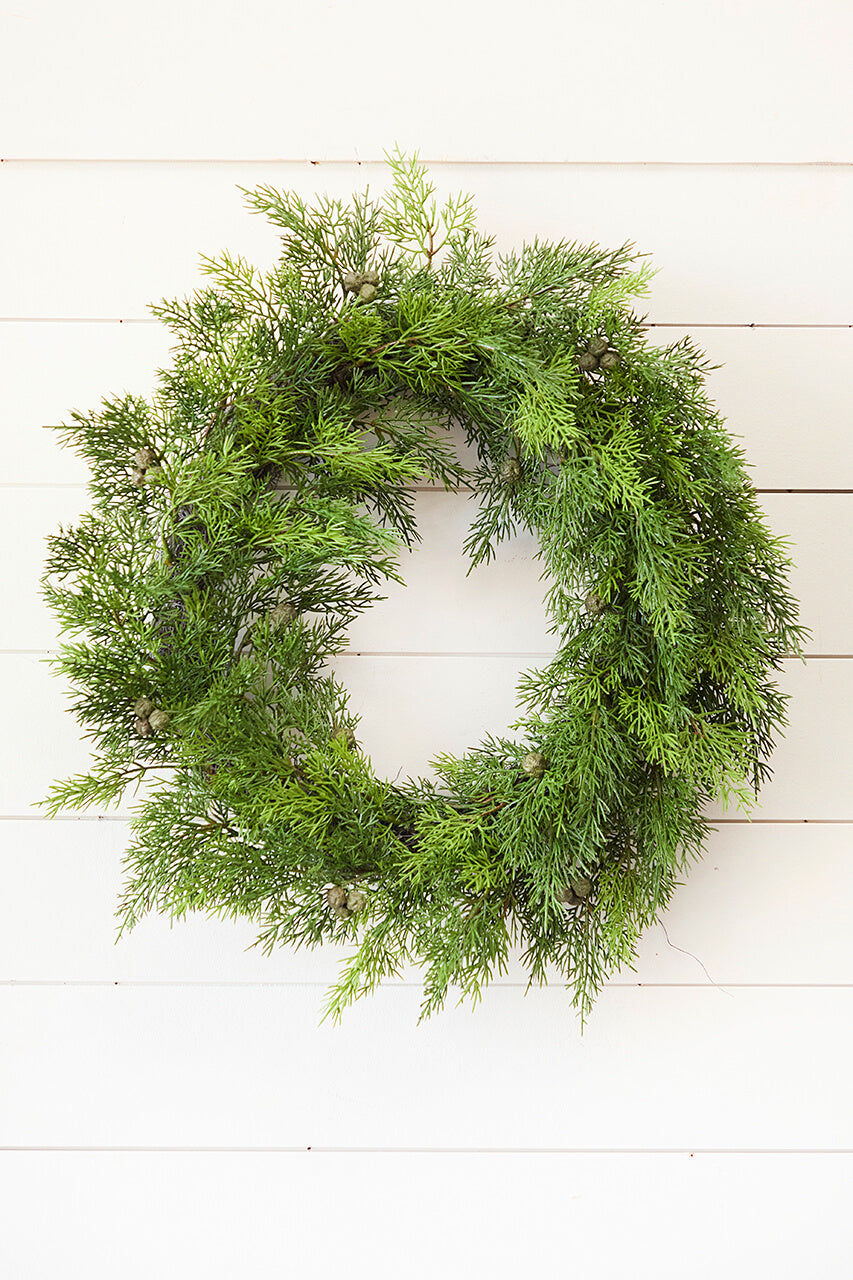 18" Cypress Berry Wreath