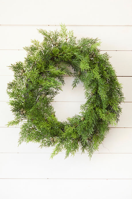 18" Cypress Berry Wreath