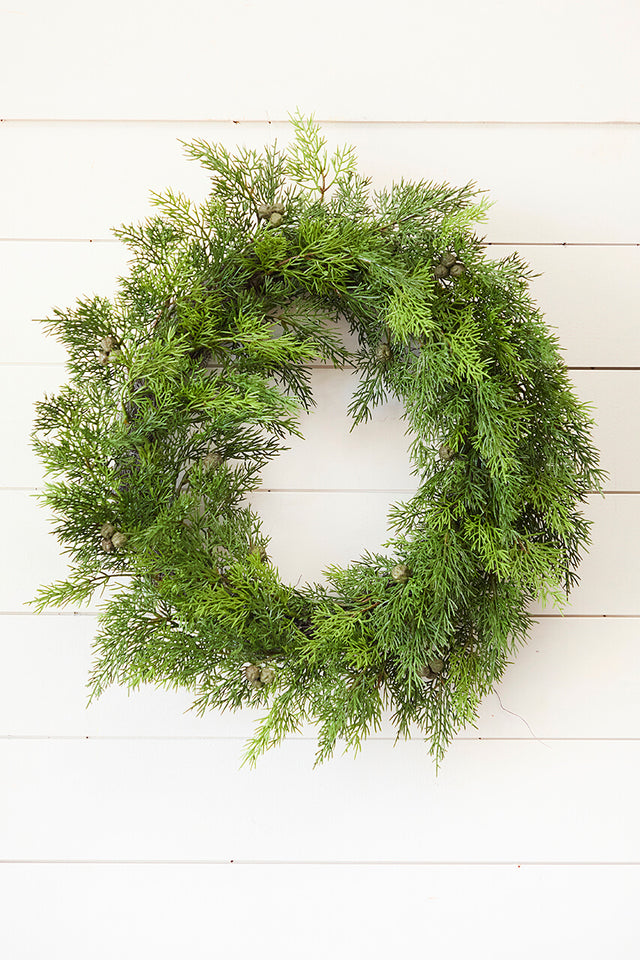 18" Cypress Berry Wreath