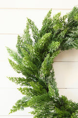 22" Frosted Cedar Wreath