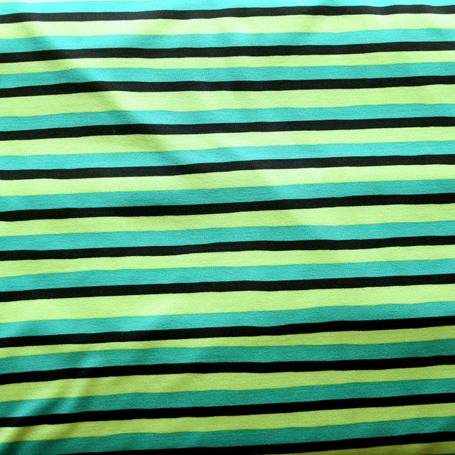 Nylon Spandex Swimsuit Fabric Kelly Green Lime Black Stripe