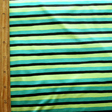 Nylon Spandex Swimsuit Fabric Kelly Green Lime Black Stripe