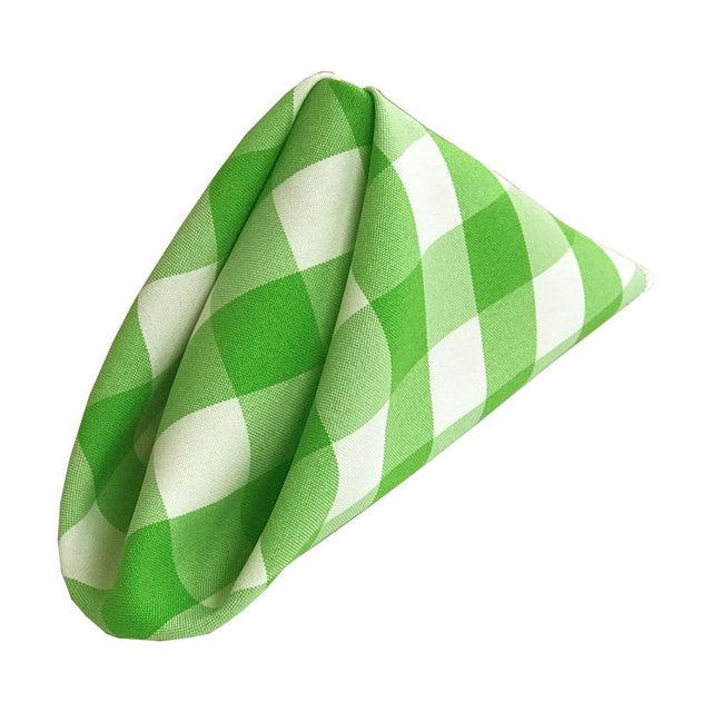 (12 / Pack) White Lime 18″ Checkered Polyester Napkin