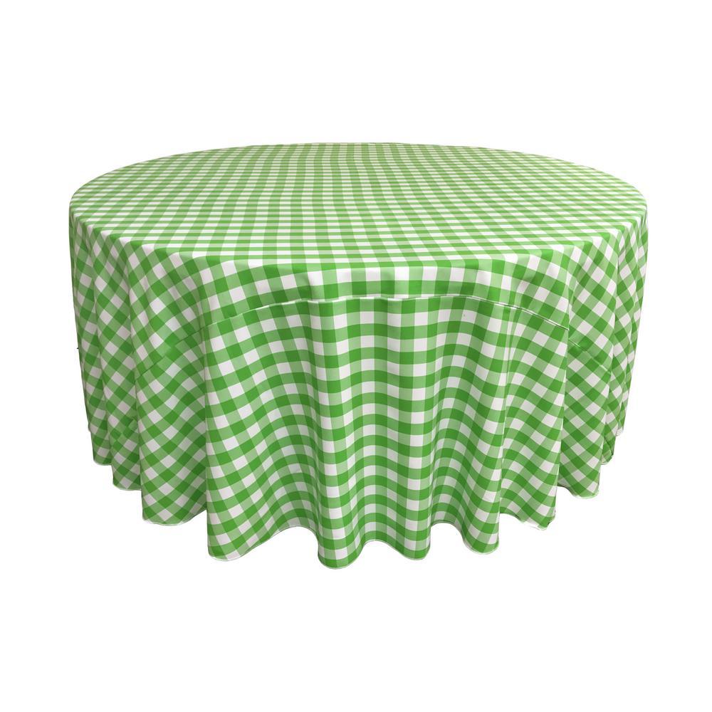 Lime Polyester Checkered Round 90″