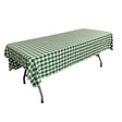 White Hunter Green Gingham Checkered Polyester Rectangular Tablecloth 90″ x 156″