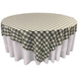 White Apple Green Checkered Square Overlay Tablecloth Polyester 85″ x 85″