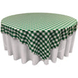 White Hunter Green Checkered Square Overlay Tablecloth Polyester 85″ x 85″