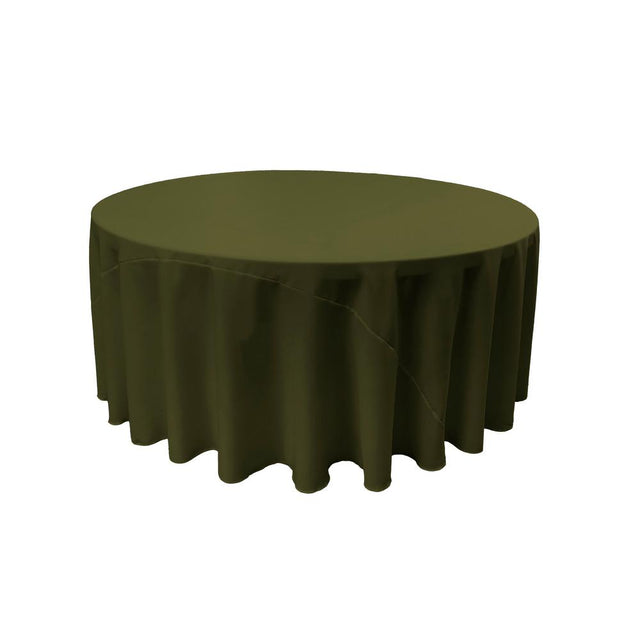 Olive 100% Polyester Round Tablecloth 108″